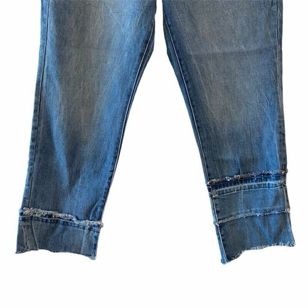 DL1961 Womens Patti Crop Straight Leg Jeans Blue Button Fly Stretch Denim 30 New - Picture 2 of 10